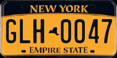 NY license plate GLH0047