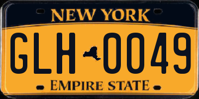 NY license plate GLH0049