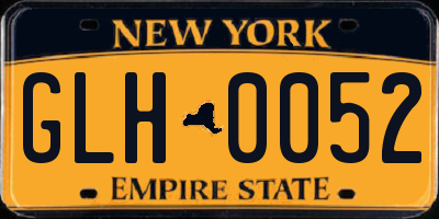 NY license plate GLH0052