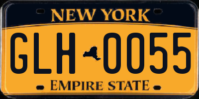 NY license plate GLH0055