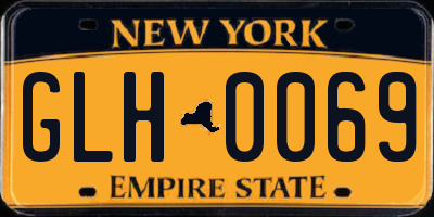 NY license plate GLH0069