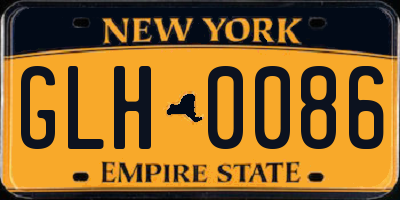 NY license plate GLH0086