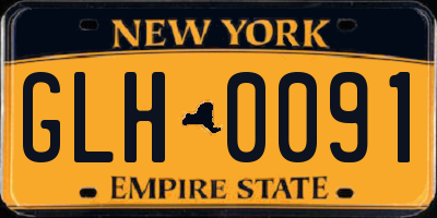 NY license plate GLH0091