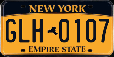NY license plate GLH0107