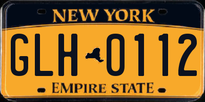 NY license plate GLH0112