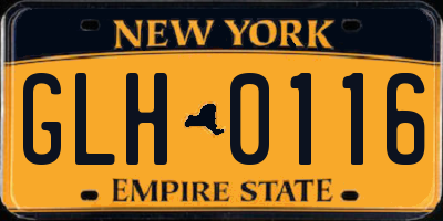 NY license plate GLH0116