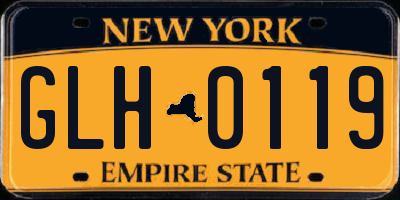 NY license plate GLH0119