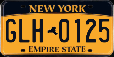 NY license plate GLH0125