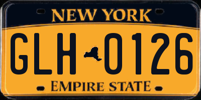 NY license plate GLH0126