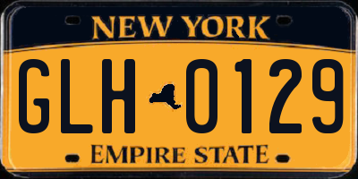 NY license plate GLH0129