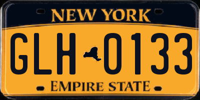 NY license plate GLH0133