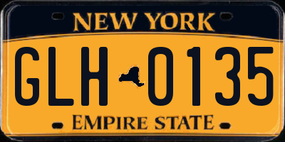 NY license plate GLH0135