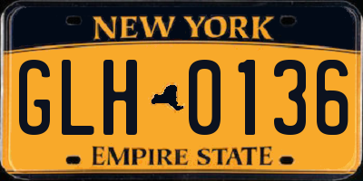 NY license plate GLH0136