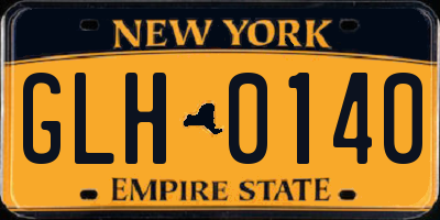 NY license plate GLH0140