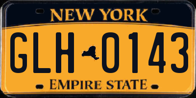 NY license plate GLH0143