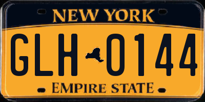 NY license plate GLH0144