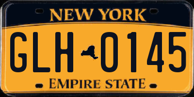 NY license plate GLH0145