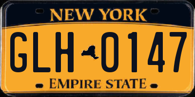 NY license plate GLH0147