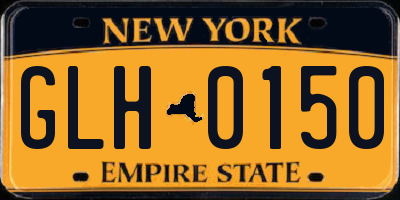 NY license plate GLH0150