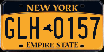 NY license plate GLH0157