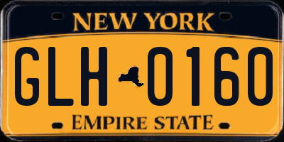 NY license plate GLH0160