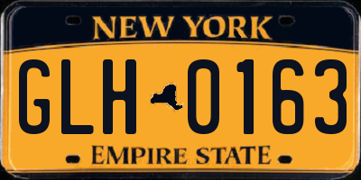 NY license plate GLH0163