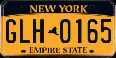 NY license plate GLH0165