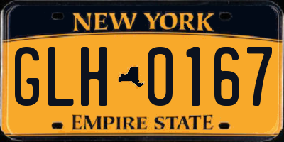 NY license plate GLH0167