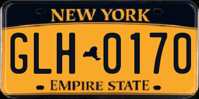 NY license plate GLH0170