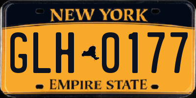 NY license plate GLH0177