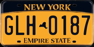 NY license plate GLH0187
