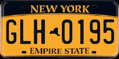 NY license plate GLH0195