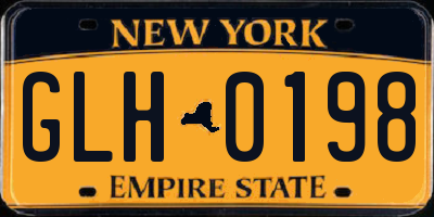 NY license plate GLH0198