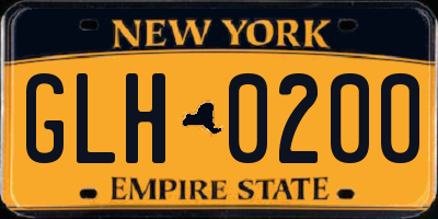 NY license plate GLH0200