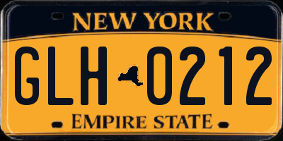 NY license plate GLH0212