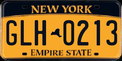 NY license plate GLH0213