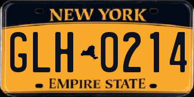 NY license plate GLH0214