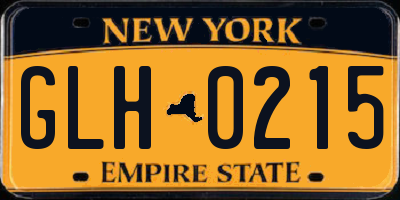 NY license plate GLH0215