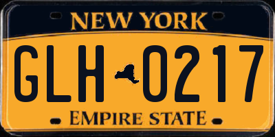 NY license plate GLH0217