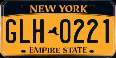 NY license plate GLH0221