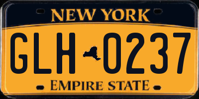 NY license plate GLH0237