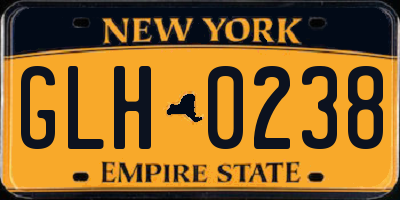 NY license plate GLH0238