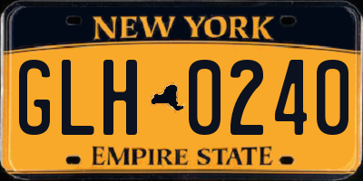NY license plate GLH0240