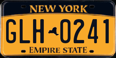 NY license plate GLH0241