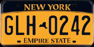 NY license plate GLH0242