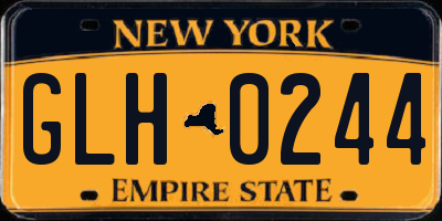 NY license plate GLH0244