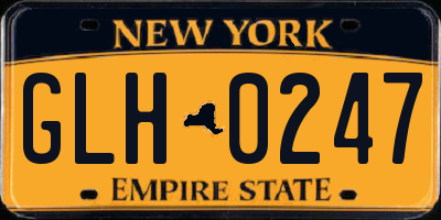 NY license plate GLH0247