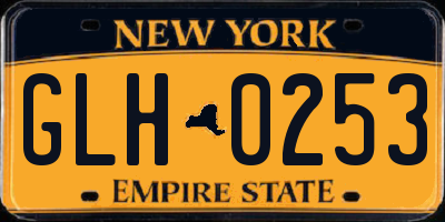 NY license plate GLH0253