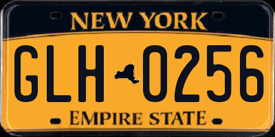 NY license plate GLH0256