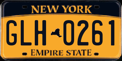 NY license plate GLH0261